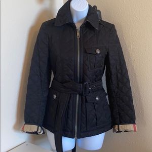 Burberry Brit quilted belted coat jacket sz xs euc